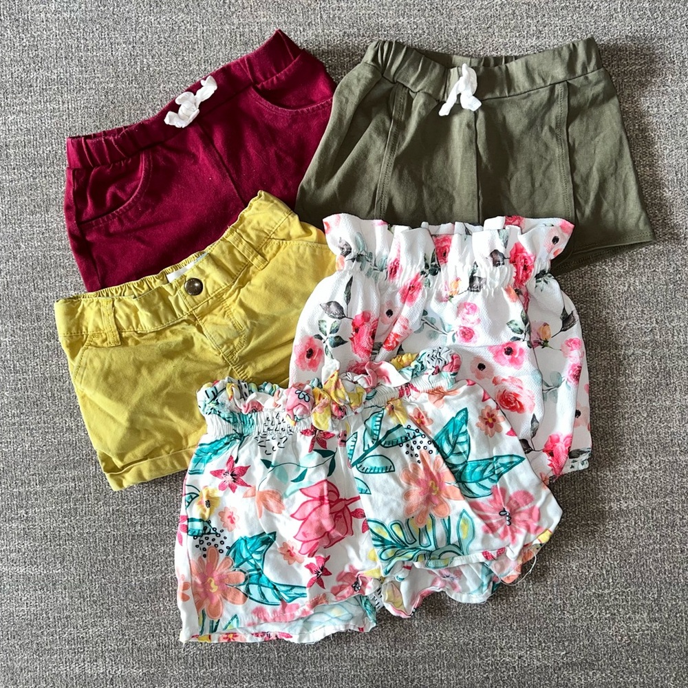 Old Navy Kids Shorts Set - Red, Yellow, Green, Floral
